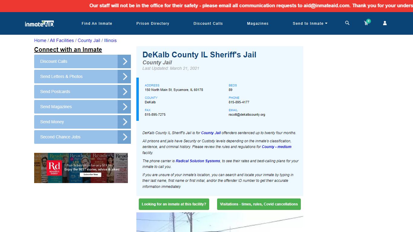 DeKalb County IL Sheriff's Jail - Inmate Locator ...